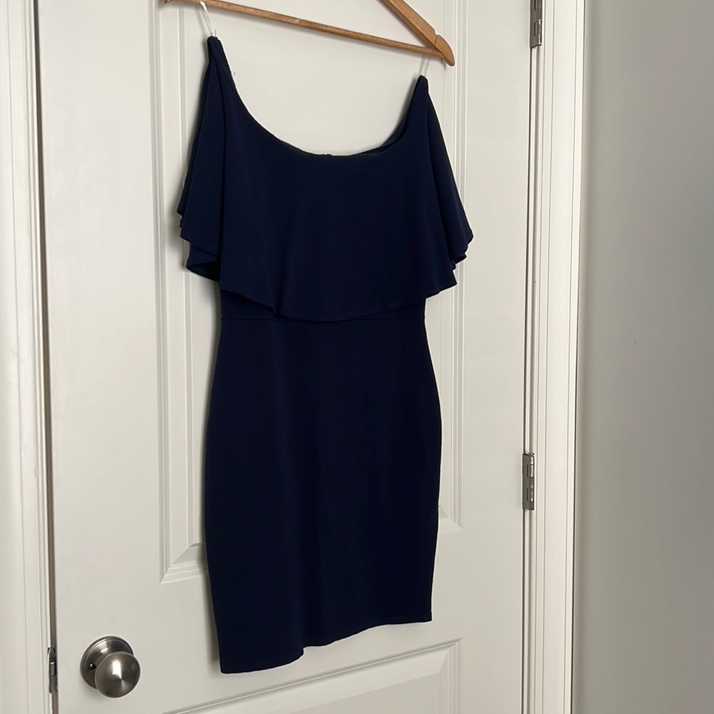 Off the shoulder form fitting dress stretchy bump friendly large
